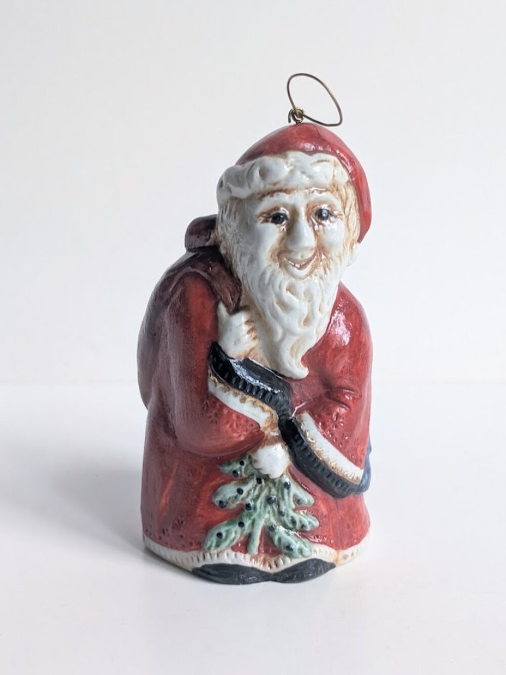 1984 Salamander Pottery Santa Claus Ceramic Bell Ornament Limited Edition